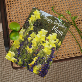 Cartão Para Mamãe Snapdragons Amarelos Aniversário Floral