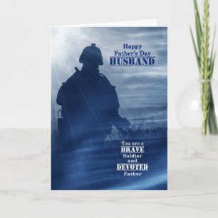 Cartão Para marido militar em Dia de os pais