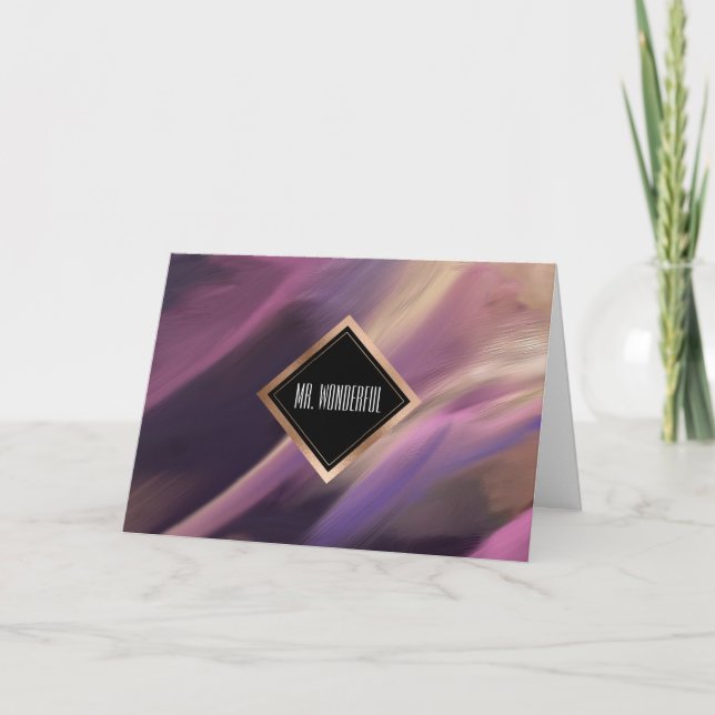 Cartão Para marido na pintura de Abstrato Dia de os pais (Frente)