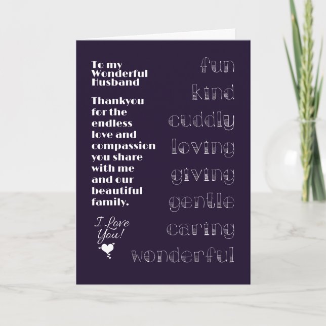 Cartão para meu maravilhoso marido (Frente)