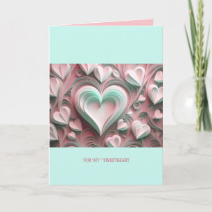 Cartão Para Meu Querido Texto Personalizado Corações de P