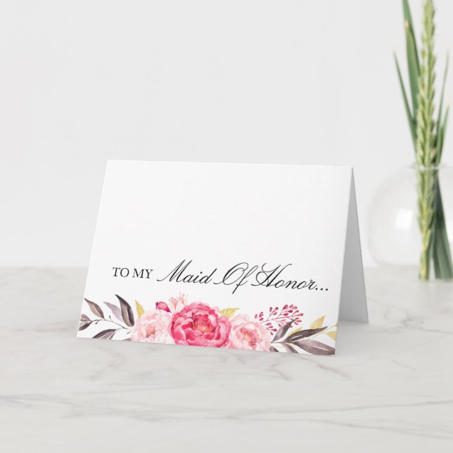 Cartão Para Minha Dama de Honra, Obrigada, Comitiva de Ca (Frente)