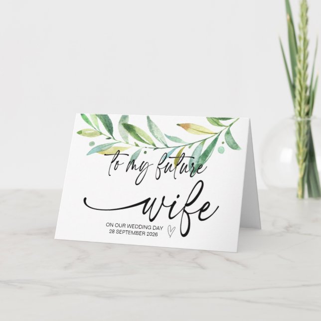 Cartão Para minha futura esposa do noivo no dia do casame (Frente)