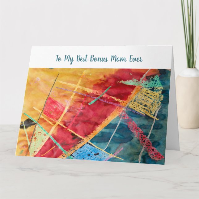 Cartão Para Minha Melhor Mãe de Bônus de Todos os Tempos  (Frente)