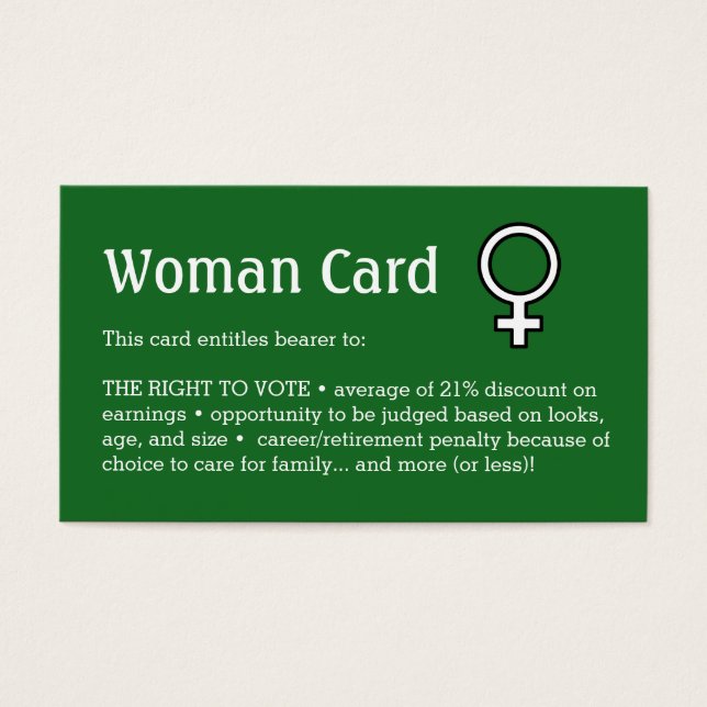 Cartão para mulheres, empresa, pacote de 3,5" x 2, (Frente)