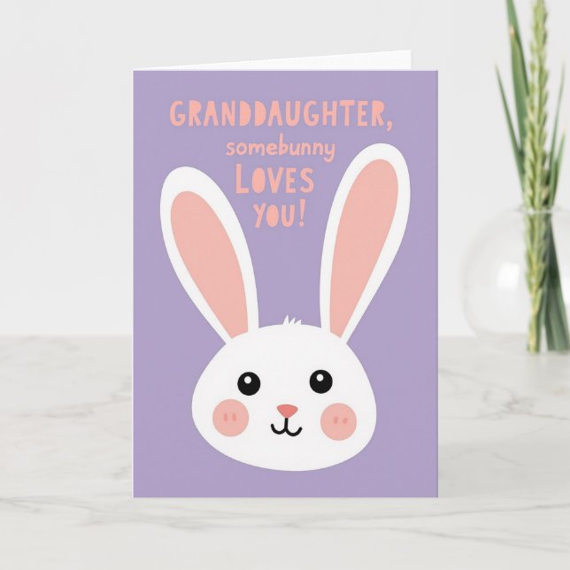 Cartão para Netas 'Somebunny Loves You' (Frente)