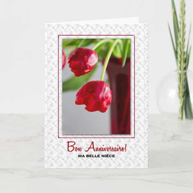 Cartão para Niece Joyeux Anniversaire French Birthday (Frente)
