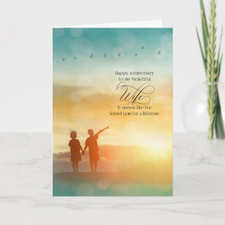 Cartão para o Aniversário do Casamento do Amor da Mulher