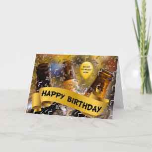 Cartão para o aniversário do filho - Balde do costume da