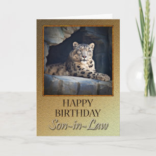 Cartão Para o Aniversário do Filho com um leopardo-da-ne