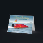 Cartão Para o Barco de Alto Desempenho do Grandson aniver<br><div class="desc">Cartão aniversário de 30 anos de saudação para neto, com foto de um barco de alta performance. Um lago, montanhas e balões de aniversário com o número 30 escrito na lateral do barco. Altere o número no barco para corresponder ao ano de aniversário. Você também pode mudar a relação (filho,...</div>