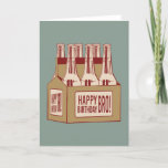 Cartão Para o Brother Beer 6 Pack Birthday Card<br><div class="desc">Homens modernos bebem seis maços de cartão de aniversário de irmão. Design exclusivo para a marca de placas de elefante verdes.</div>