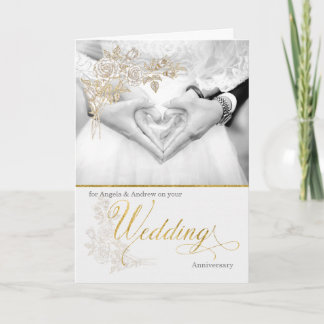 Cartão para o casal com o Anniverary Wedding conhecido