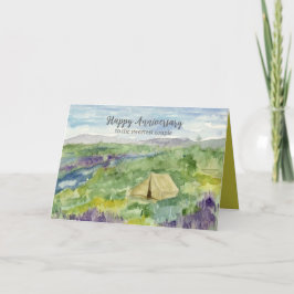 Cartão Para o Casal Feliz Aniversário Camping Flor do Des