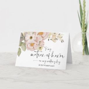 Cartão Para o Dia de Casamento de Honra, obrigado Noiva