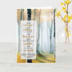 Cartão Para o Irmão ao Ar Livre com Aniversário na Flores