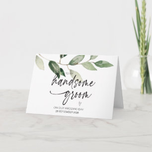 Cartão Para o meu belo noivo no nosso dia de casamento da