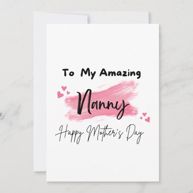 Cartão Para o meu Dia de as mães Feliz da Nanny (Frente)