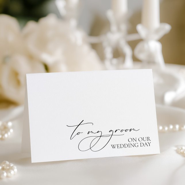 Cartão "Para O Meu Quarto No Meu Dia De Casamento" (To My Groom On My Wedding Day" Card)