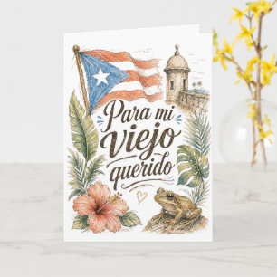 Cartão Para o Meu Querido e Velho Porto Rico Dia dos Pais