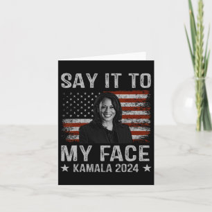 Cartão Para O Meu Rosto Kamala Harris Para O Presidente 2