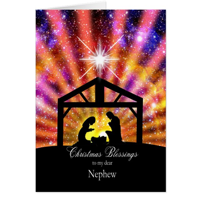 Cartão Para o meu sobrinho, Natal ensolarado (Frente)