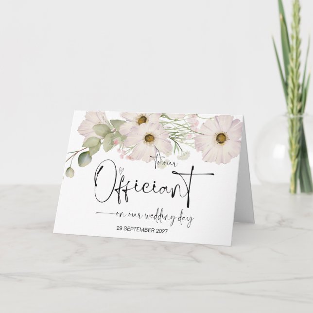 Cartão Para o nosso oficial no dia do casamento, obrigado (Frente)