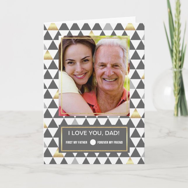 Cartão Para o Pai no Dia de os pais. Foto personalizada (Frente)