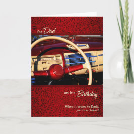 Cartão para o Pai Red Classic Car Theme Birthday