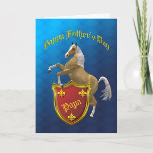 Cartão Para o papá, Dia de os pais com cavalo de criaç