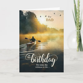 Cartão Para o Papai no Seu Aniversário Remando o Caiaque 