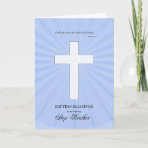 Cartão Para o Passo Irmão Baptism, Cruz Brilhante