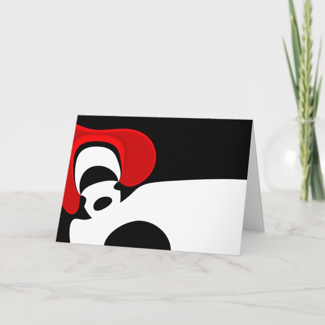 Cartão Para o Sr. Redd: Abstrato Preto, Branco e Vermelho (Frente)