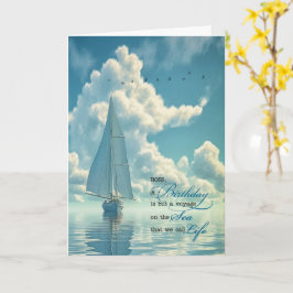 Cartão Para o tema náutico do Boat Sail Boat de Aniversár