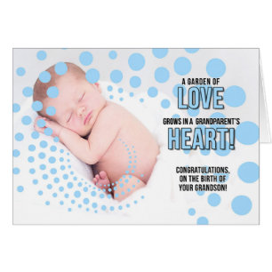 Cartão para os avós no Nascimento de um Azul neto