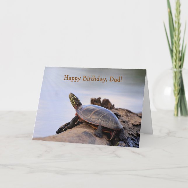 Cartão Para Pai, Turtle Nature Birthday (Frente)
