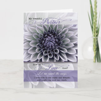 Cartão para Parceiro Romântico Birthday Soft Lavanda Flow