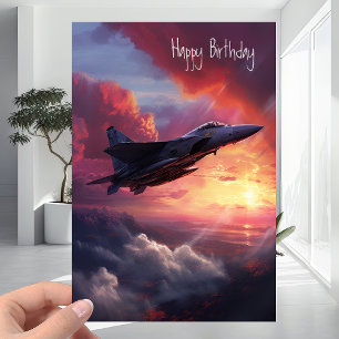 Cartão Para pilotos e entusiastas - Jet Fighter Birthday