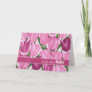 Cartão Para pintura de Tulipas da Mãe no Dia de as mães