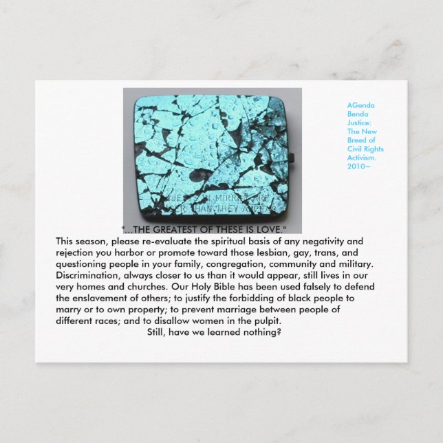 Cartão para que as comunidades de LGBT enviem à (Frente)