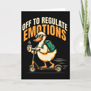 Cartão Para Regular Emoções Patinete Ganso Divertido Ment