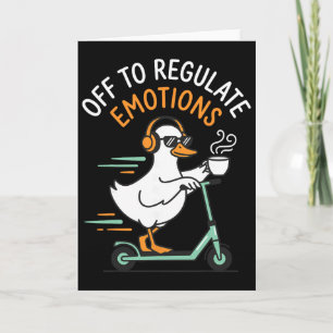 Cartão Para Regular Emoções Patinete Ganso Divertido Ment