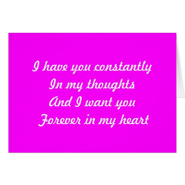 Cartão Para sempre no meu coração (Frente Horizontal)