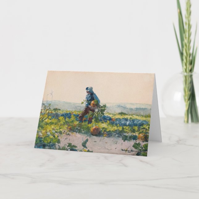 Cartão Para ser um menino de fazendeiro | Winslow Homer (Frente)