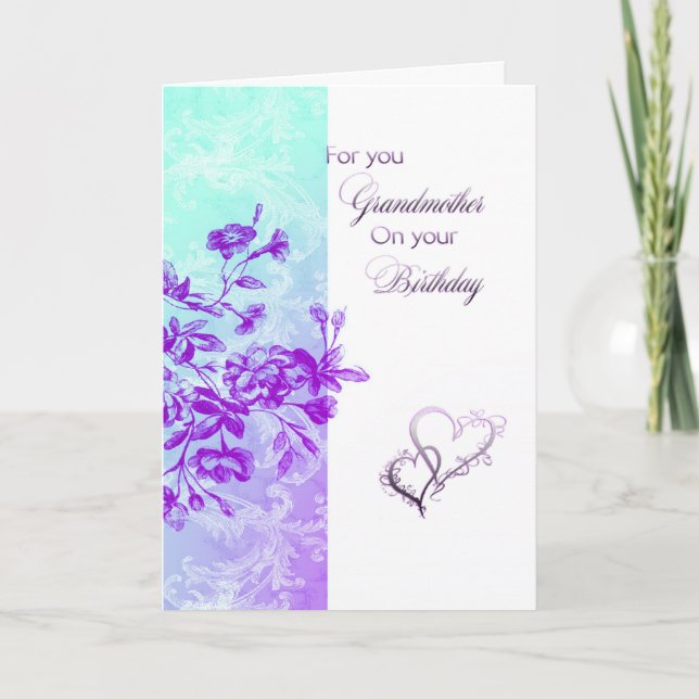 Cartão Para seu aniversário de avó (Frente)