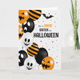 Cartão para Sister Balloons e Bolinhas Halloween