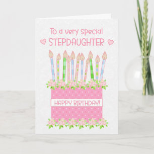 Cartão Para Stepchild Birthday Cake Heart Card