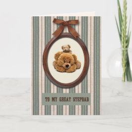 Cartão Para Stepdad em Ursinhos de Teddy Dia de os pais