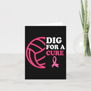 Cartão Para um Cancer de mama puro rosa de vôlei