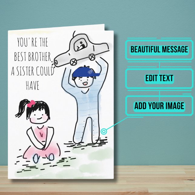 Cartão para um Irmão de uma Irmã (This cool card is specifically for that special brother in your life.)